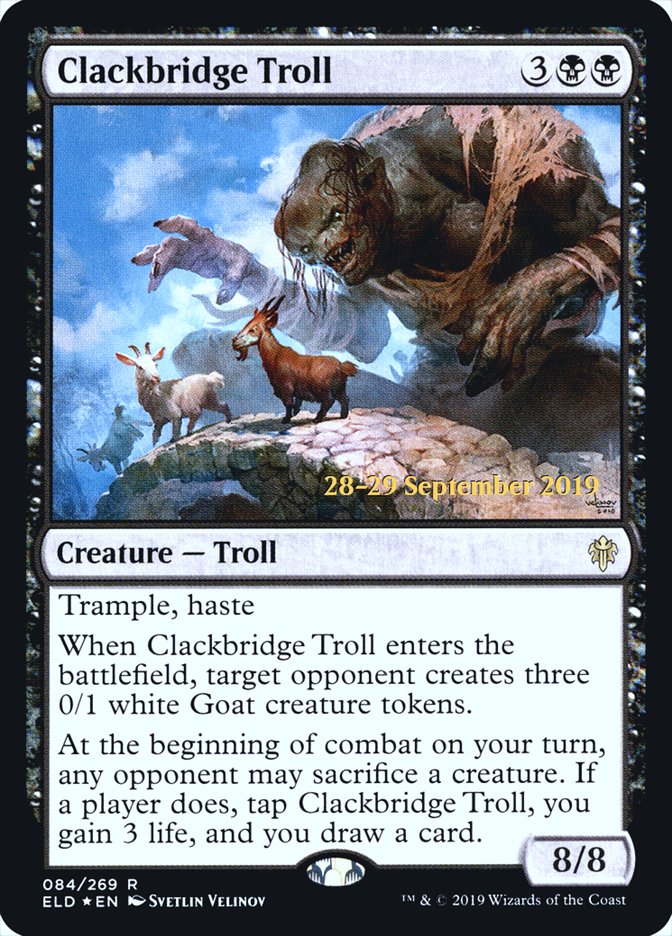 Clackbridge Troll [Throne of Eldraine Prerelease Promos] | Gear Gaming Fayetteville