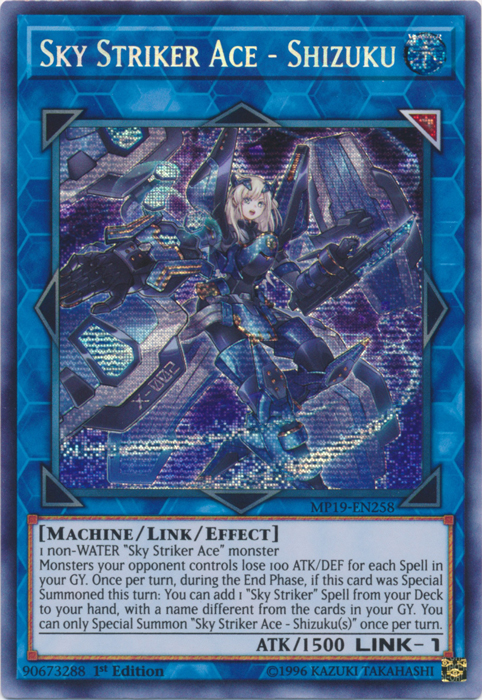 Sky Striker Ace - Shizuku [MP19-EN258] Prismatic Secret Rare | Gear Gaming Fayetteville