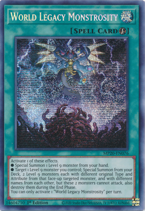 World Legacy Monstrosity [MP20-EN076] Prismatic Secret Rare | Gear Gaming Fayetteville