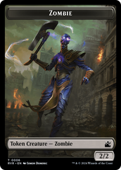 Elf Knight // Zombie Double-Sided Token [Ravnica Remastered Tokens] | Gear Gaming Fayetteville