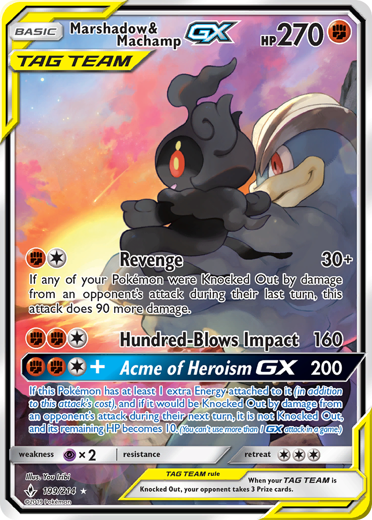 Marshadow & Machamp GX (199/214) [Sun & Moon: Unbroken Bonds] | Gear Gaming Fayetteville