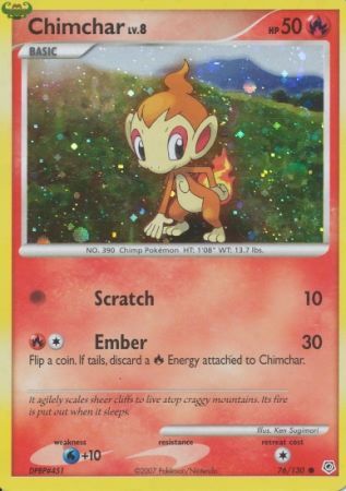 Chimchar (76/130) (Cosmos Holo) [Diamond & Pearl: Base Set] | Gear Gaming Fayetteville