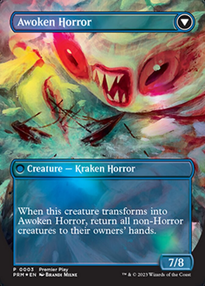 Thing in the Ice // Awoken Horror (Borderless Alternate Art) [Regional Championship Qualifiers 2023] | Gear Gaming Fayetteville