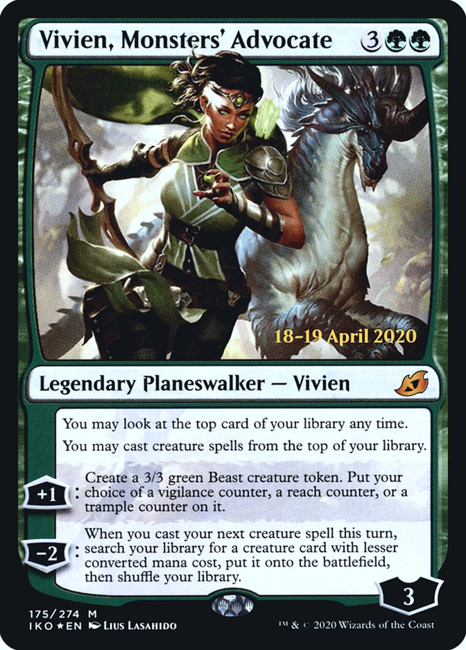 Vivien, Monsters' Advocate [Ikoria: Lair of Behemoths Prerelease Promos] | Gear Gaming Fayetteville