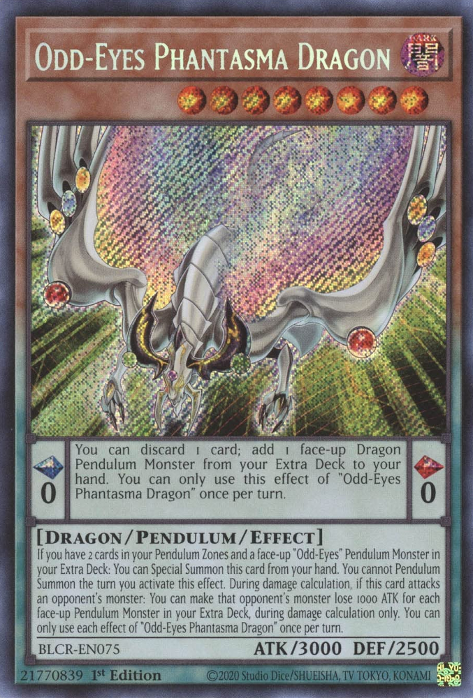 Odd-Eyes Phantasma Dragon [BLCR-EN075] Secret Rare | Gear Gaming Fayetteville