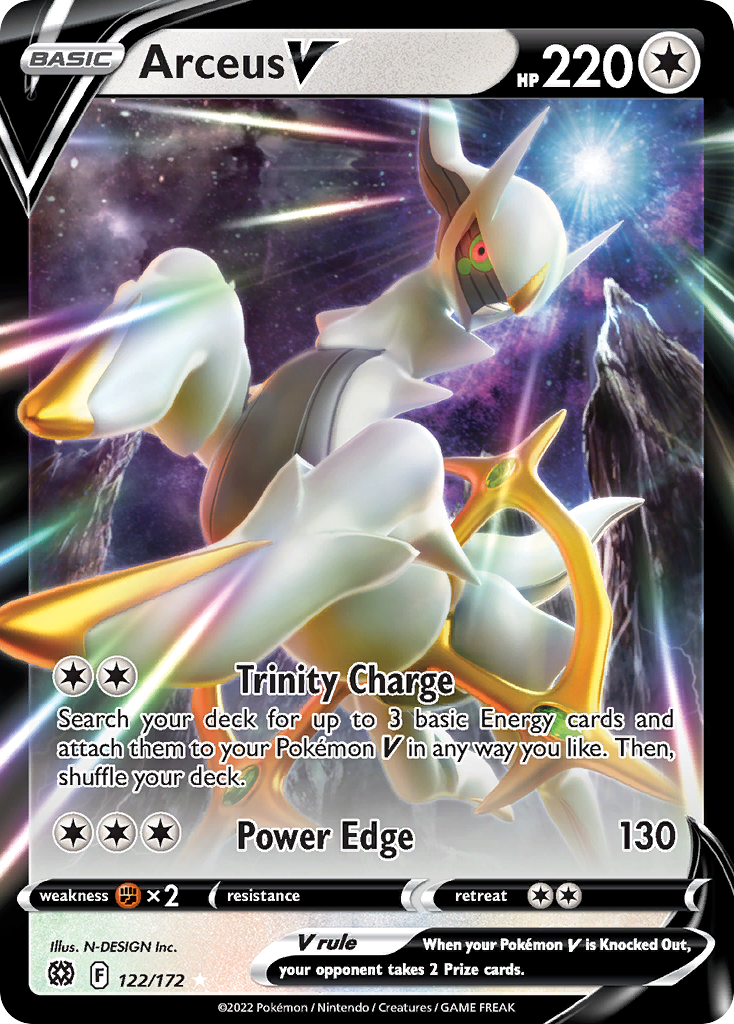 Arceus V (122/172) (Metal Card) [Sword & Shield: Brilliant Stars] | Gear Gaming Fayetteville