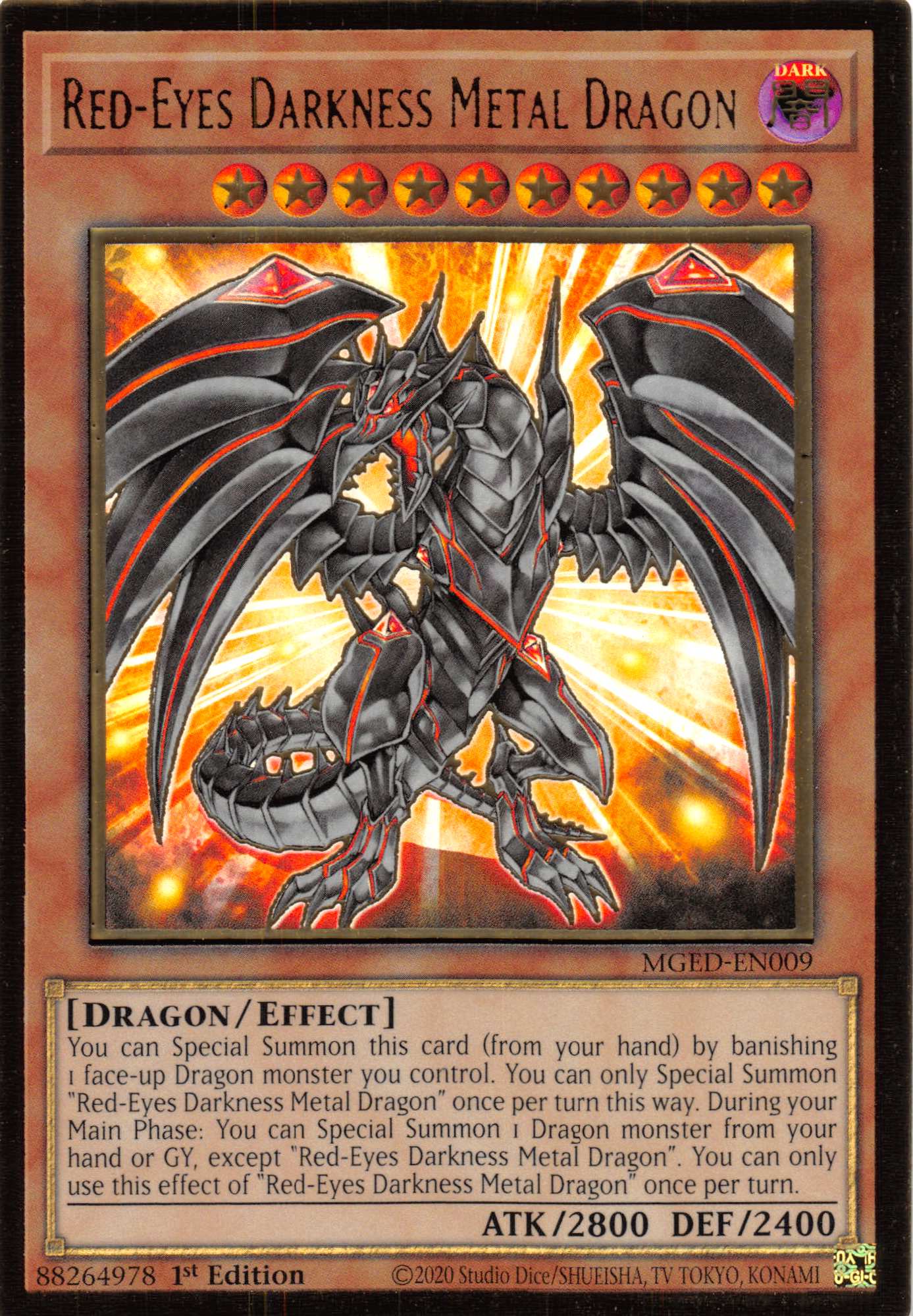 Red-Eyes Darkness Metal Dragon [MGED-EN009] Gold Rare | Gear Gaming Fayetteville