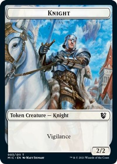 Wolf // Knight Double-Sided Token [Innistrad: Midnight Hunt Commander Tokens] | Gear Gaming Fayetteville