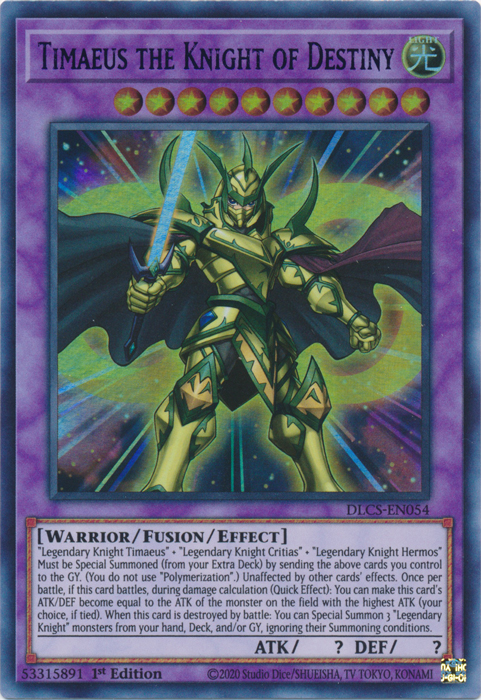 Timaeus the Knight of Destiny (Blue) [DLCS-EN054] Ultra Rare | Gear Gaming Fayetteville