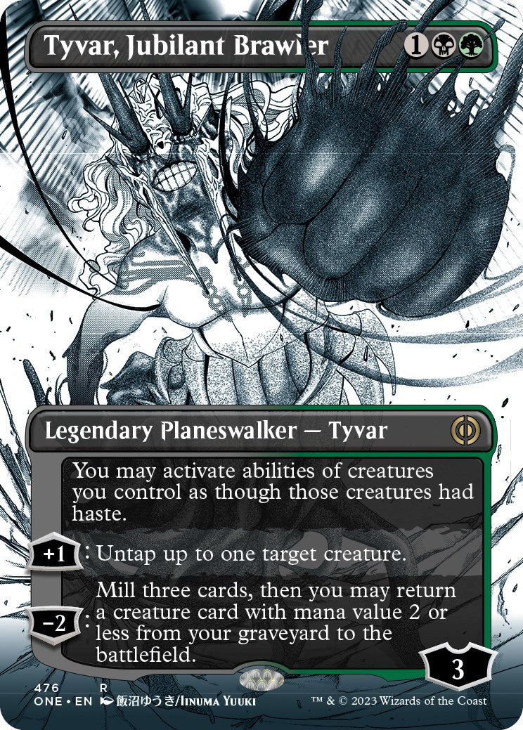 Tyvar, Jubilant Brawler (Borderless Manga Step-and-Compleat Foil) [Phyrexia: All Will Be One] | Gear Gaming Fayetteville