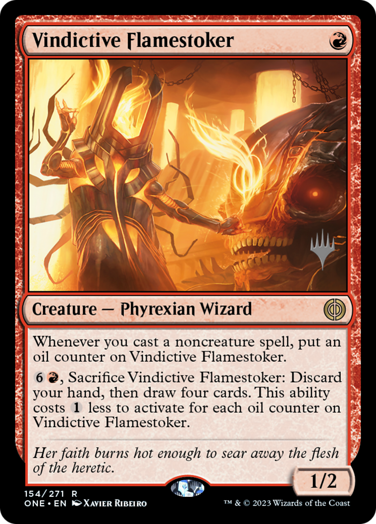 Vindictive Flamestoker (Promo Pack) [Phyrexia: All Will Be One Promos] | Gear Gaming Fayetteville