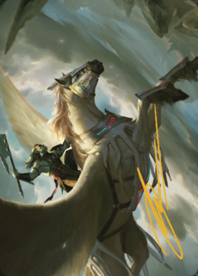 Cleaving Skyrider Art Card (Gold-Stamped Signature) [Dominaria United Art Series] | Gear Gaming Fayetteville