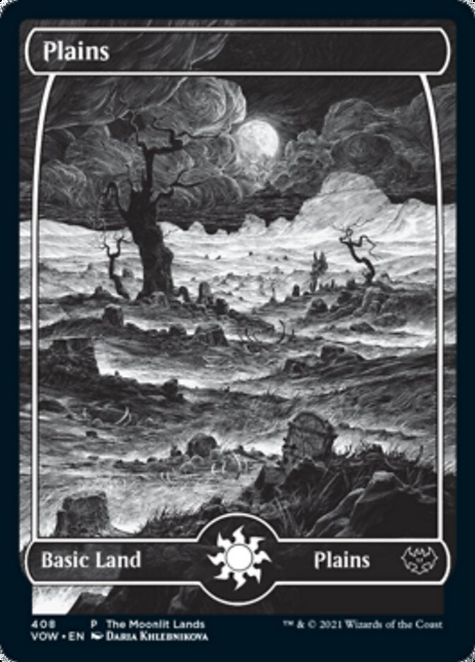 Plains (The Moonlit Lands) (Foil Etched) [Innistrad: Crimson Vow Promos] | Gear Gaming Fayetteville