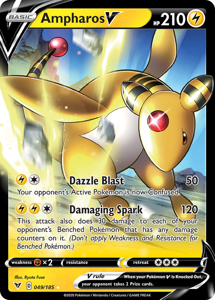 Ampharos V (049/185) [Sword & Shield: Vivid Voltage] | Gear Gaming Fayetteville