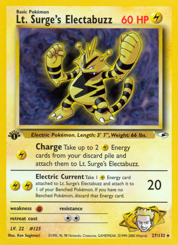 Lt. Surge's Electabuzz (27/132) [Gym Heroes 1st Edition] | Gear Gaming Fayetteville