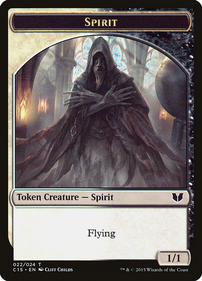 Zombie // Spirit (022) Double-Sided Token [Commander 2015 Tokens] | Gear Gaming Fayetteville