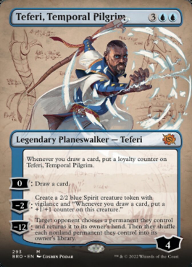 Teferi, Temporal Pilgrim (Borderless Alternate Art) [The Brothers' War] | Gear Gaming Fayetteville