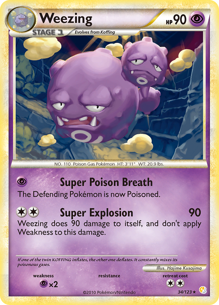 Weezing (34/123) [HeartGold & SoulSilver: Base Set] | Gear Gaming Fayetteville