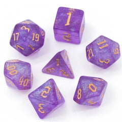 Purple Glitter 7pcs Dice Set | Gear Gaming Fayetteville