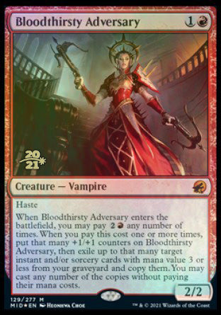 Bloodthirsty Adversary [Innistrad: Midnight Hunt Prerelease Promos] | Gear Gaming Fayetteville