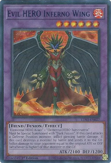 Evil HERO Inferno Wing (Blue) [LDS3-EN027] Ultra Rare | Gear Gaming Fayetteville