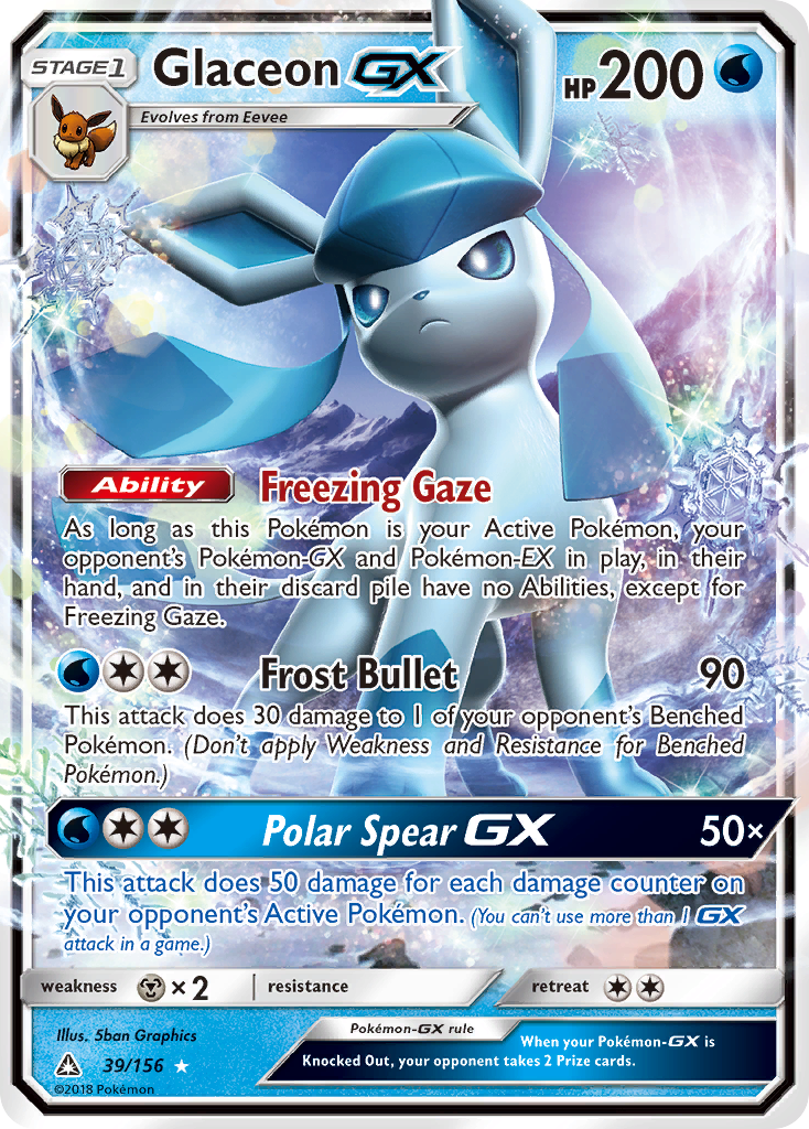 Glaceon GX (39/156) [Sun & Moon: Ultra Prism] | Gear Gaming Fayetteville