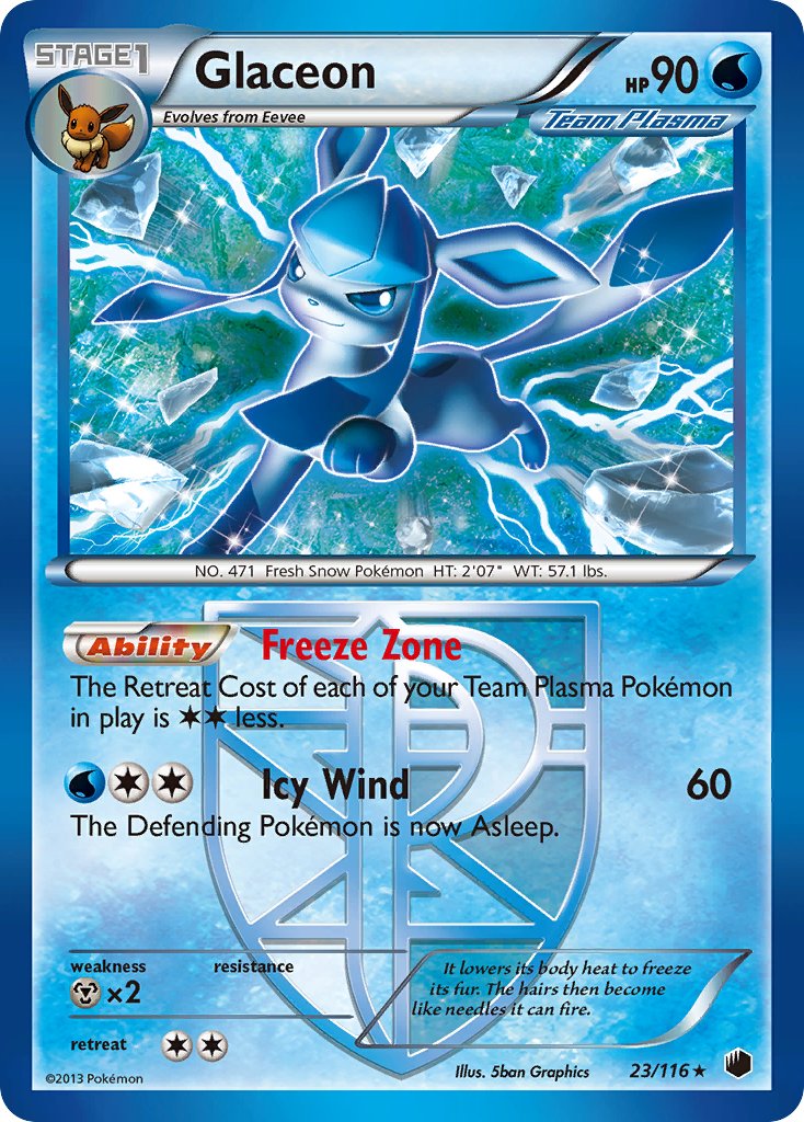 Glaceon (23/116) (Theme Deck Exclusive) [Black & White: Plasma Freeze] | Gear Gaming Fayetteville