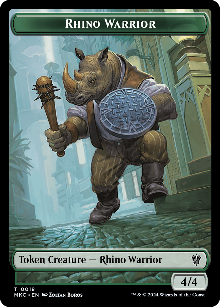 Thopter // Rhino Warrior Double-Sided Token [Murders at Karlov Manor Commander Tokens] | Gear Gaming Fayetteville