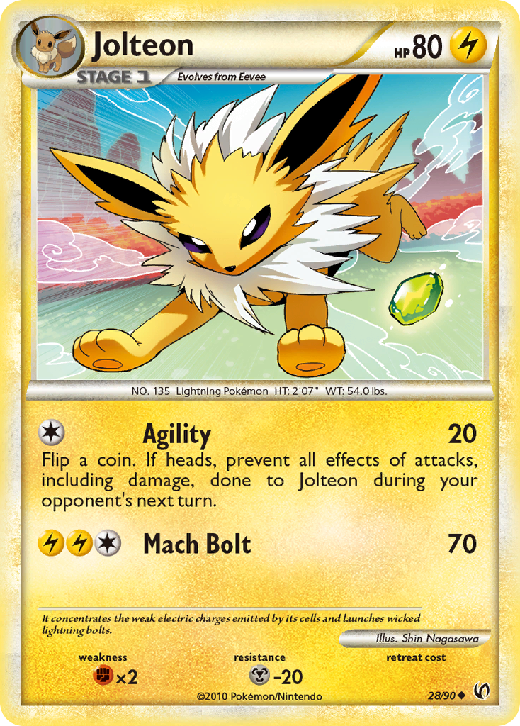 Jolteon (28/90) [HeartGold & SoulSilver: Undaunted] | Gear Gaming Fayetteville