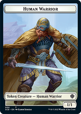 Saproling // Human Warrior Double-Sided Token [Starter Commander Decks] | Gear Gaming Fayetteville