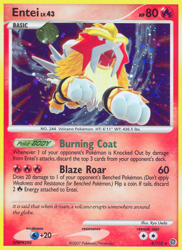 Entei (4/132) (Cracked Ice Holo) [Diamond & Pearl: Secret Wonders] | Gear Gaming Fayetteville