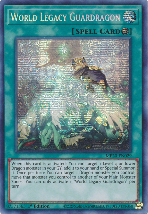 World Legacy Guardragon [MP20-EN029] Prismatic Secret Rare | Gear Gaming Fayetteville