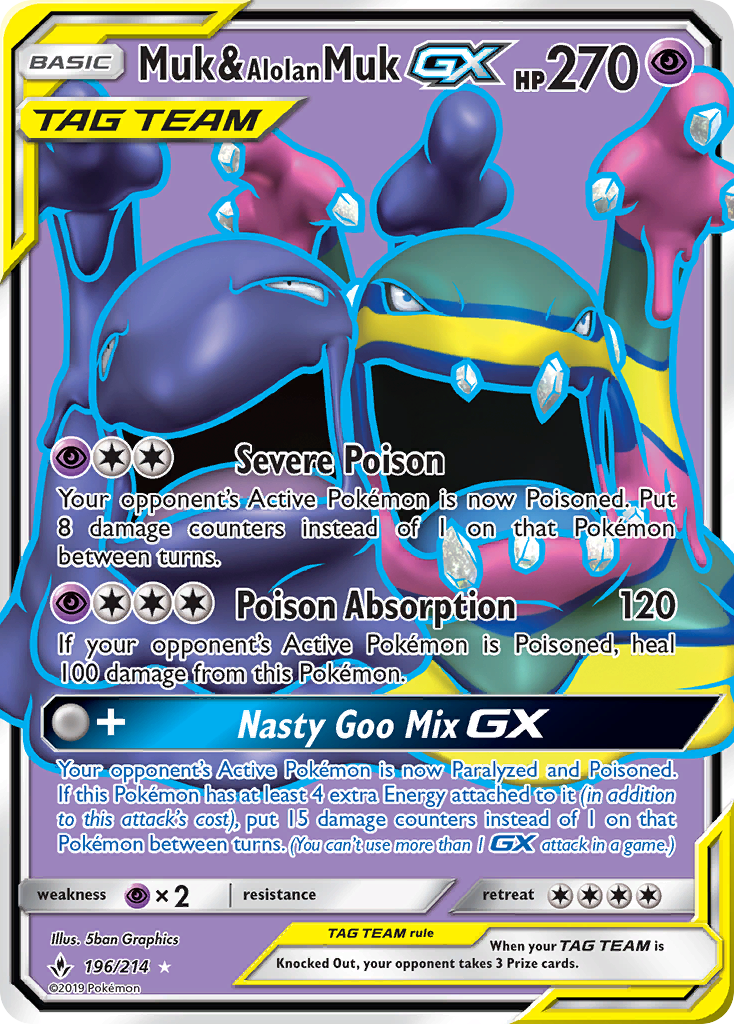 Muk & Alolan Muk GX (196/214) [Sun & Moon: Unbroken Bonds] | Gear Gaming Fayetteville