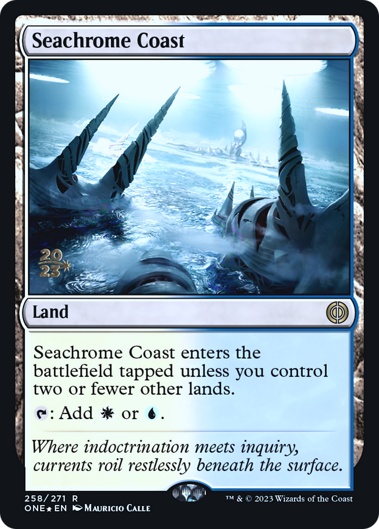 Seachrome Coast [Phyrexia: All Will Be One Prerelease Promos] | Gear Gaming Fayetteville