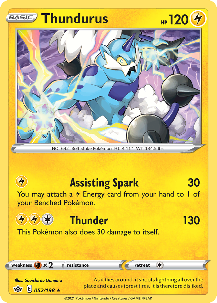 Thundurus (052/198) (Theme Deck Exclusive) [Sword & Shield: Chilling Reign] | Gear Gaming Fayetteville