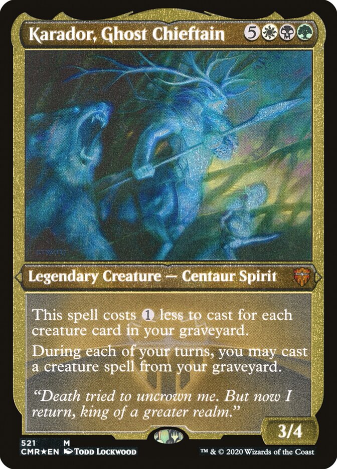 Karador, Ghost Chieftain (Etched) [Commander Legends] | Gear Gaming Fayetteville