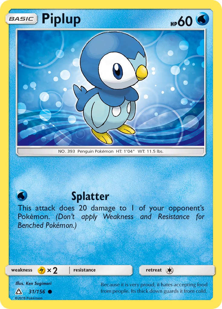 Piplup (31/156) [Sun & Moon: Ultra Prism] | Gear Gaming Fayetteville