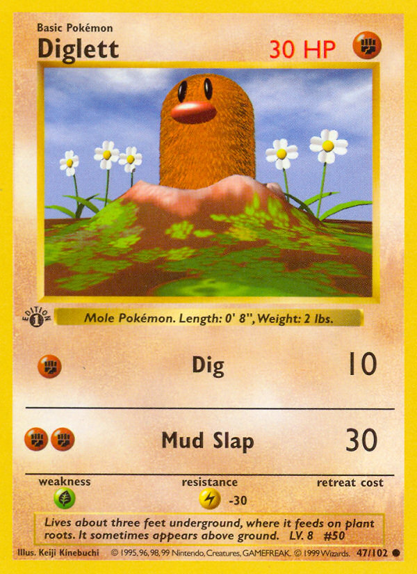 Diglett (47/102) (Shadowless) [Base Set 1st Edition] | Gear Gaming Fayetteville