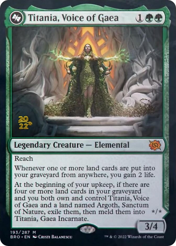 Titania, Voice of Gaea [The Brothers' War Prerelease Promos] | Gear Gaming Fayetteville