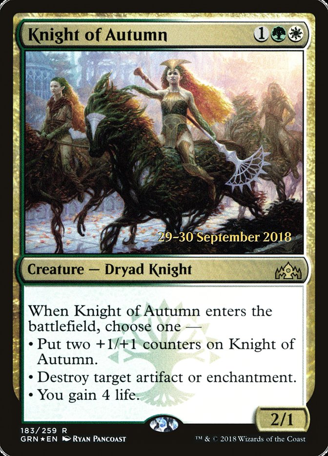 Knight of Autumn [Guilds of Ravnica Prerelease Promos] | Gear Gaming Fayetteville