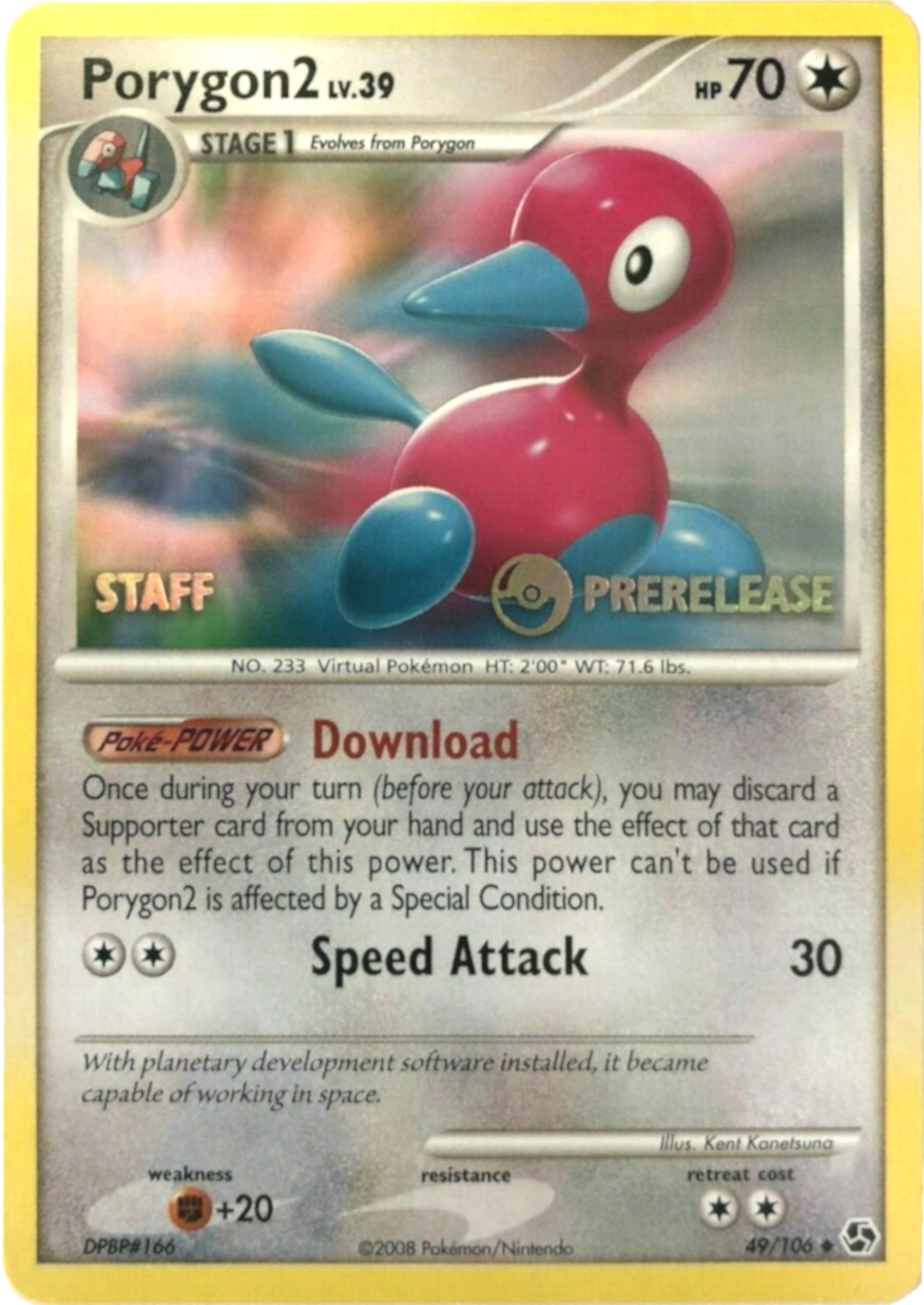 Porygon2 (49/106) (Staff Prerelease Promo) [Diamond & Pearl: Black Star Promos] | Gear Gaming Fayetteville