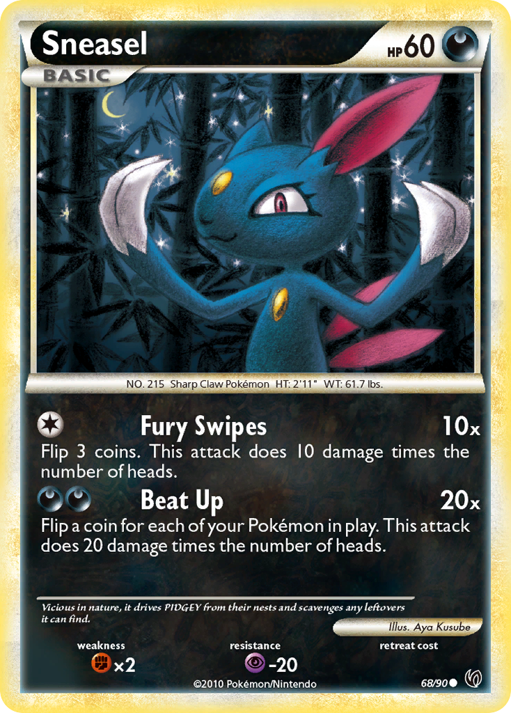 Sneasel (68/90) [HeartGold & SoulSilver: Undaunted] | Gear Gaming Fayetteville