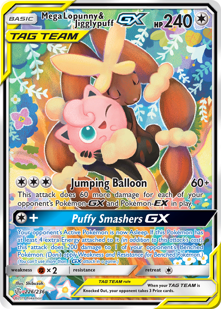 Mega Lopunny & Jigglypuff GX (226/236) [Sun & Moon: Cosmic Eclipse] | Gear Gaming Fayetteville