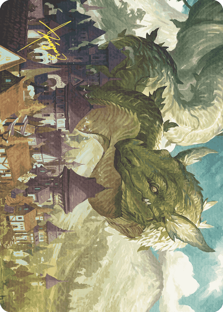 Beanstalk Wurm Art Card (Gold-Stamped Signature) [Wilds of Eldraine Art Series] | Gear Gaming Fayetteville