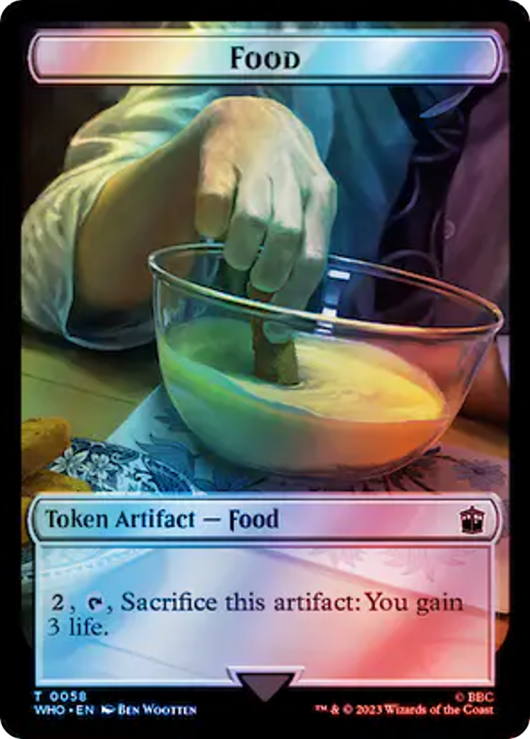 Warrior // Food (0058) Double-Sided Token (Surge Foil) [Doctor Who Tokens] | Gear Gaming Fayetteville