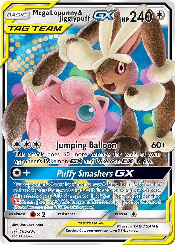 Mega Lopunny & Jigglypuff GX (165/236) [Sun & Moon: Cosmic Eclipse] | Gear Gaming Fayetteville