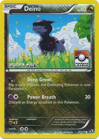 Deino (97/113) (League Promo 2nd Place) [Black & White: Legendary Treasures] | Gear Gaming Fayetteville