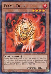 Flame Tiger (Shatterfoil) [Battle Pack 3: Monster League] [BP03-EN095] | Gear Gaming Fayetteville
