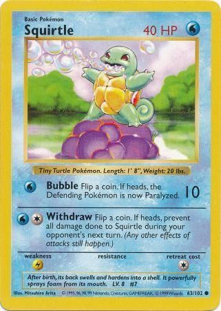 Squirtle (63/102) [Base Set Shadowless Unlimited] | Gear Gaming Fayetteville