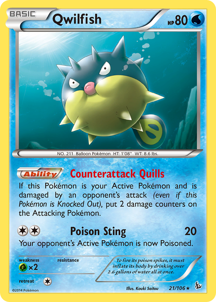 Qwilfish (21/106) [XY: Flashfire] | Gear Gaming Fayetteville